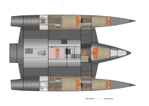 Sailboat  Neel 47 Boat layout
