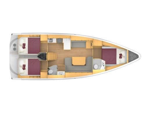 Sailboat  Bavaria C42 Plan du bateau