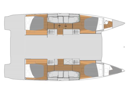 Catamaran Fountaine Pajot Elba 45 Boot Grundriss