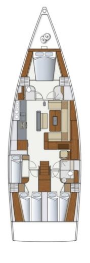 Sailboat Hanse 575 Boot Grundriss