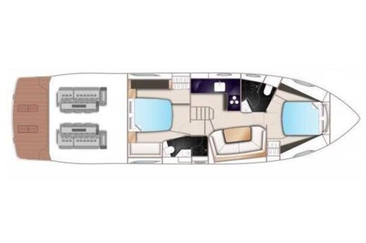 Motorboat Princess V48 Plano del barco