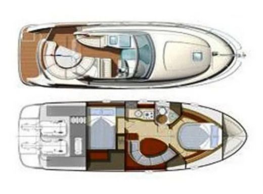 Motorboat Jeanneau Prestige 34 Plattegrond van de boot