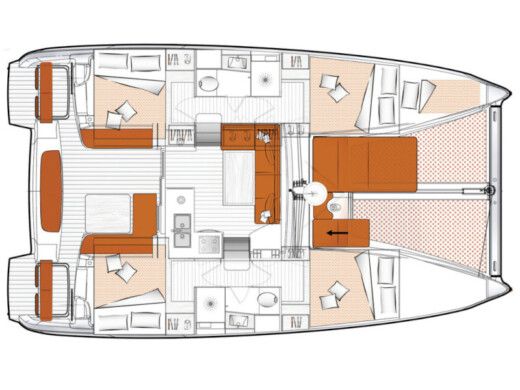 Catamaran  Excess 11 Boot Grundriss