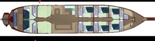 Gulet Gulet 8 cabins Custom 8 cabins Plano del barco
