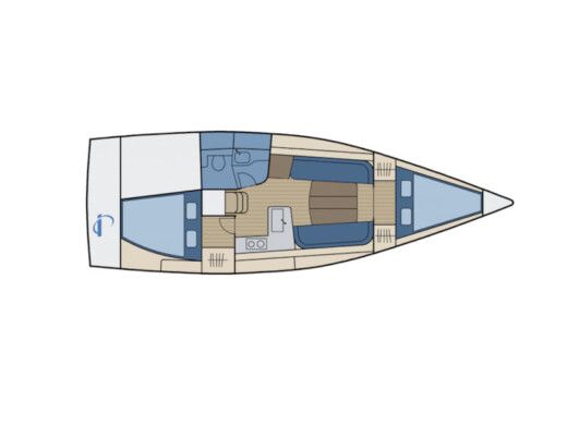 Sailboat  Dehler 34 Plattegrond van de boot
