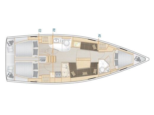 Sailboat Hanse Hanse 418 Boat layout