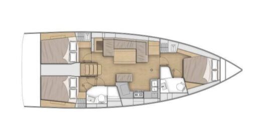 Sailboat BENETEAU OCEANIS 40 Boat layout