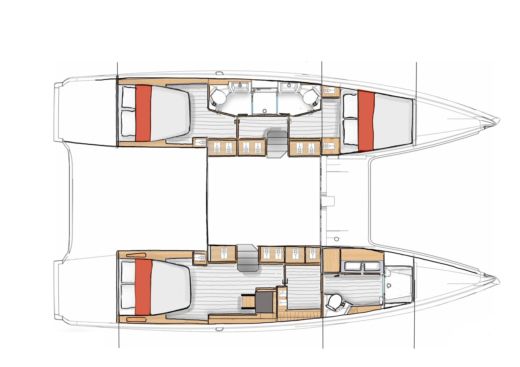 Catamaran BENETEAU EXCESS 13 Plan du bateau
