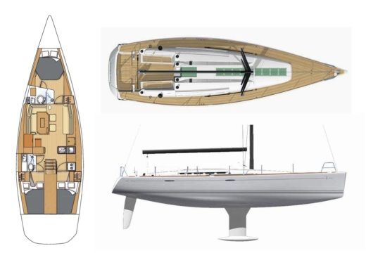 Sailboat Beneteau First 50 Plattegrond van de boot