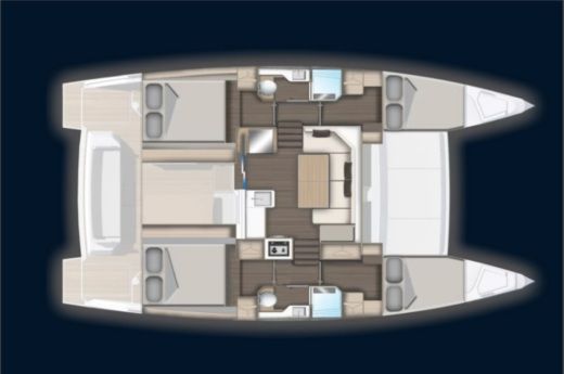 Catamaran  Aventura 37 Boat layout