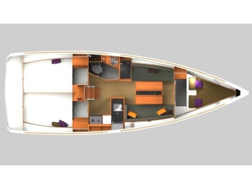 Sailboat JEANNEAU SUN ODYSSEY 349 Boot Grundriss