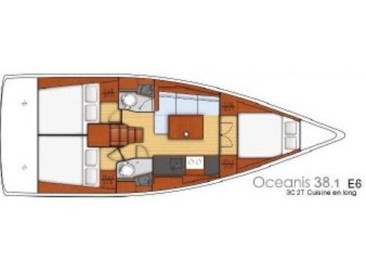 Sailboat BENETEAU OCEANIS 38.1 Plano del barco