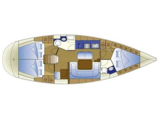Sailboat BAVARIA Bavaria Cruiser 40 Plattegrond van de boot