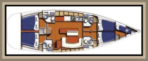 Sailboat Beneteau Cyclades 50 Boat layout