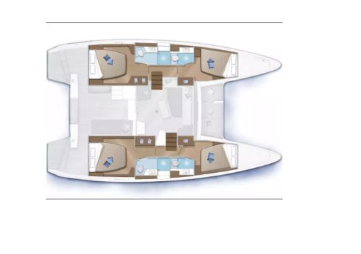Catamaran LAGOON 42 Plattegrond van de boot