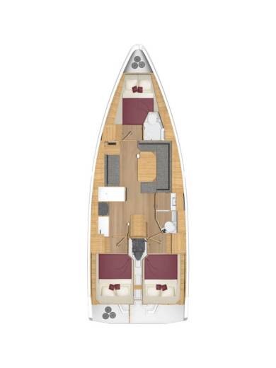 Sailboat Bavaria C38 Boot Grundriss