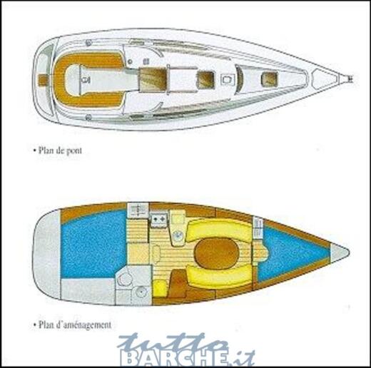 Sailboat JEANNEAU SUN ODYSSEY 32.2 Plattegrond van de boot