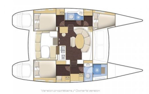 Catamaran Lagoon 380 S2 Owner Version Boot Grundriss