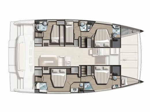 Catamaran  Bali 4.8  Plan du bateau