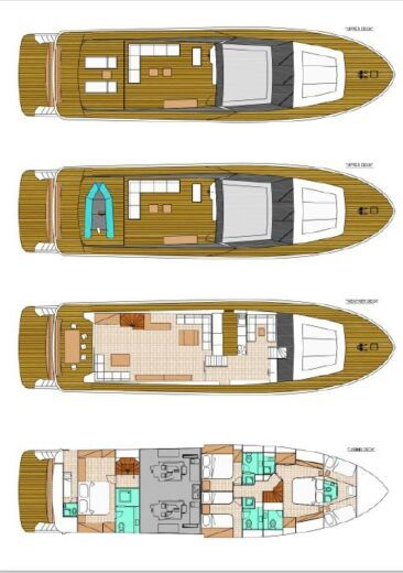 Motorboat Falcon 82 Boat layout
