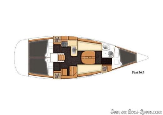 Sailboat Beneteau First 36.7 Plattegrond van de boot