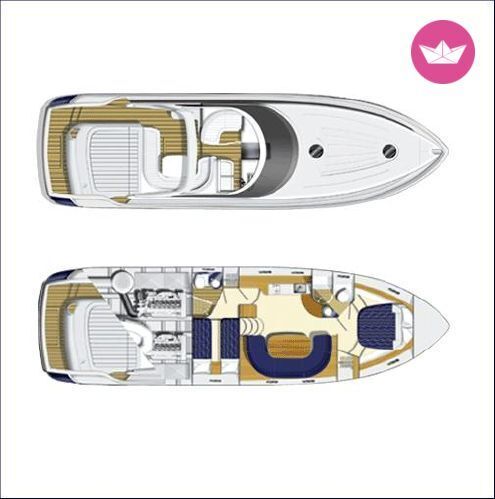 Motorboat Princess V50 Planta da embarcação