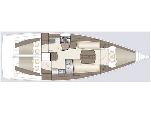 Sailboat  Dehler 38 Plattegrond van de boot
