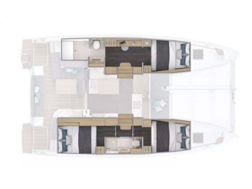 Catamaran  Lagoon 38 - 3cab boat plan