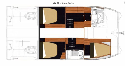 Catamaran Fountaine Pajot My 37 Plan du bateau