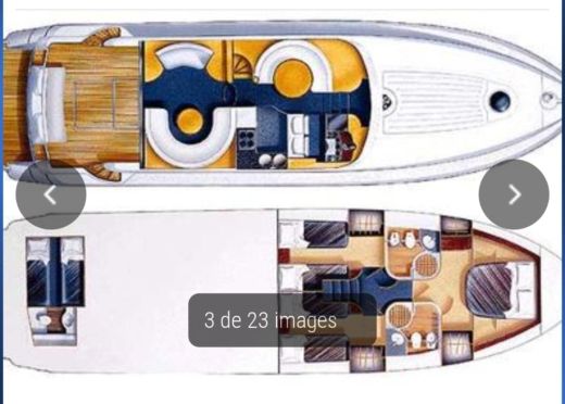 Motor Yacht Fairline SQUADRON Plattegrond van de boot