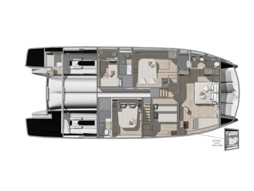 Motorboat  Prestige M7 Boot Grundriss