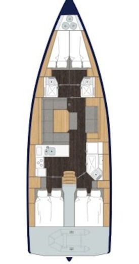 Sailboat Bavaria Bavaria Cruiser 45 Plattegrond van de boot