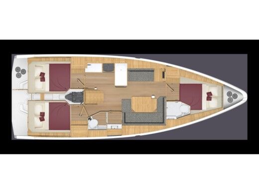 Sailboat  Bavaria C38 Boot Grundriss