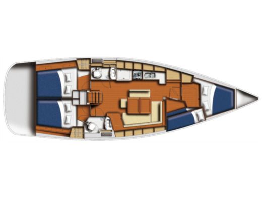 Sailboat Beneteau Oceanis 43 Plattegrond van de boot