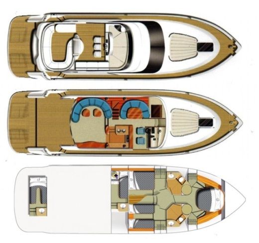 Motorboat FAIRLINE 60 SQUADRON Boot Grundriss