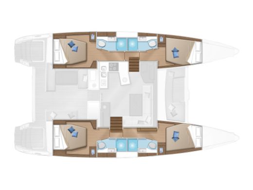 Catamaran Lagoon 450  Flybridge Boot Grundriss