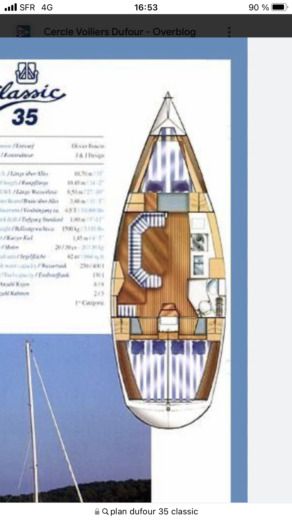 Sailboat Dufour 35 Classic Boat layout