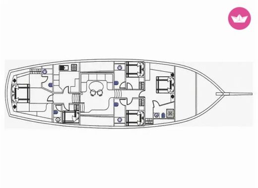 Gulet  MOTORSAILOR DEA DEL MARE Boot Grundriss