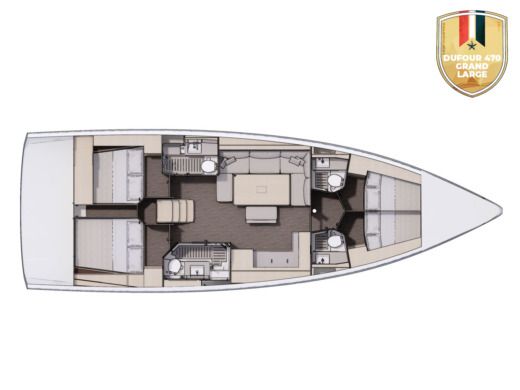 Sailboat  Dufour 470 Grand Large Plano del barco