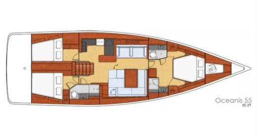 Sailboat Beneteau Oceanis 55 Boat layout