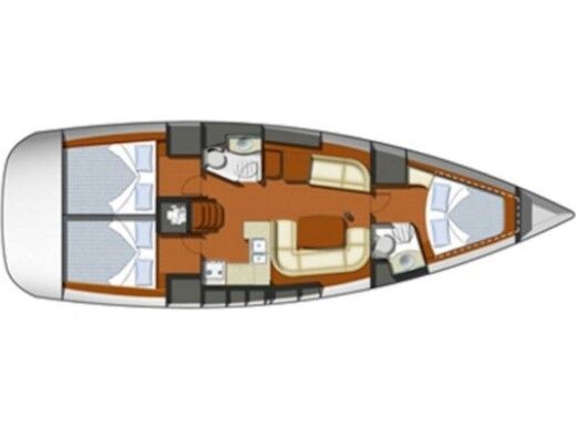 Sailboat Jeanneau Sun Odyssey 45 Boat layout