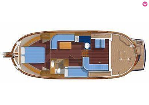 Motorboat Menorquín Yacht 120 Plattegrond van de boot