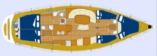Sailboat Comar Comet 50 Cl Plattegrond van de boot