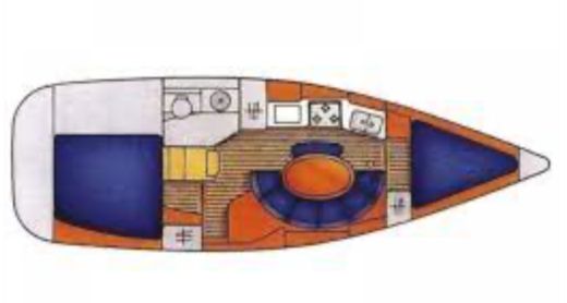 Sailboat Jeanneau Sun Odyssey 34.2 Plano del barco