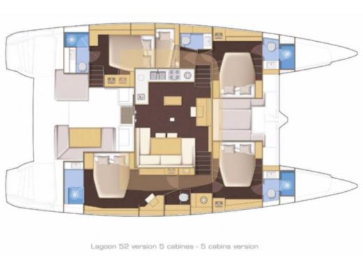Catamaran  Lagoon 52 Planta da embarcação