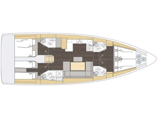 Sailboat  Bavaria C46 Boat layout