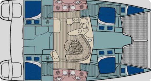 Catamaran Leopard 42ft Planimetria della barca