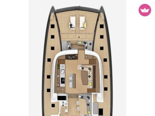 Catamaran Lagoon Lagoon Sixty 7 Planta da embarcação