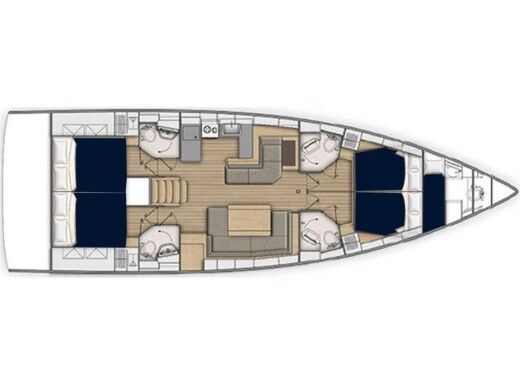 Sailboat  Sunsail 52.4 Boat layout