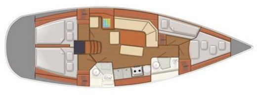 Sailboat Delphia Delphia 40 Plattegrond van de boot